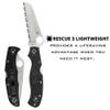 Spyderco Rescue 3 Folding Pocket Knife with 3.5" VG-10 Steel Blade and FRN Handle - EDC Knife for Men and Women, Perfect for Hunting, Tactical, Camping, Survival, Hiking - SpyderEdge - C14FSBKBL3 view 2