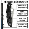 Spyderco Rescue 3 Folding Pocket Knife with 3.5" VG-10 Steel Blade and FRN Handle - EDC Knife for Men and Women, Perfect for Hunting, Tactical, Camping, Survival, Hiking - SpyderEdge - C14FSBKBL3 view 4