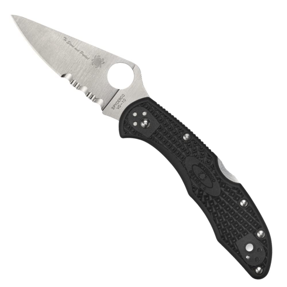 Spyderco Delica 4 Lightweight Folding Pocket Knife, CombinationEdge