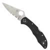 Spyderco Delica 4 Lightweight Folding Pocket Knife, CombinationEdge view 1
