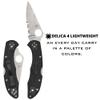 Spyderco Delica 4 Lightweight Folding Pocket Knife, CombinationEdge view 2