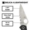 Spyderco Delica 4 Lightweight Folding Pocket Knife, CombinationEdge view 3