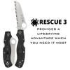 Spyderco Rescue 3 Folding Pocket Knife with 3.5" VG-10 Steel Blade and FRN Handle - EDC Knife for Men and Women, Perfect for Hunting, Tactical, Camping, Survival, Hiking - SpyderEdge - C14FSBKRD3 view 2