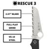 Spyderco Rescue 3 Folding Pocket Knife with 3.5" VG-10 Steel Blade and FRN Handle - EDC Knife for Men and Women, Perfect for Hunting, Tactical, Camping, Survival, Hiking - SpyderEdge - C14FSBKRD3 view 3