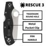 Spyderco Rescue 3 Folding Pocket Knife with 3.5" VG-10 Steel Blade and FRN Handle - EDC Knife for Men and Women, Perfect for Hunting, Tactical, Camping, Survival, Hiking - SpyderEdge - C14FSBKRD3 view 4