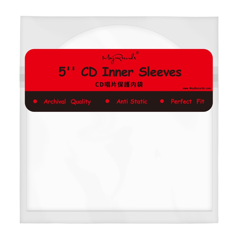 sdroceRyaM 100PCS CD/DVD Inner Sleeves Transparent Plastic Sleeve Anti-Static for 5inch CD and DVD Mini LP Storage