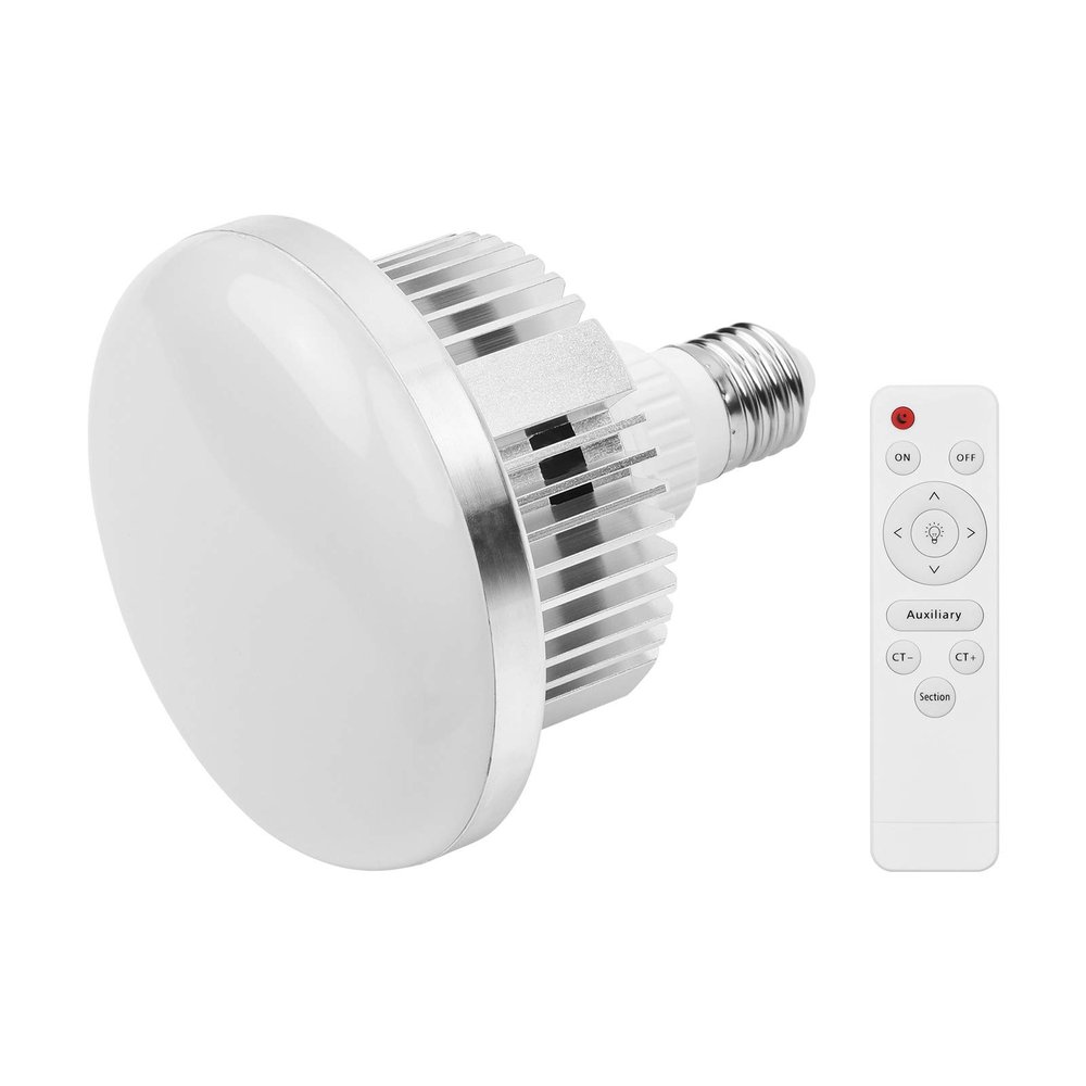 Andoer Photography Remote Control LED Bulb Video Light Bi-Color 3000K-6000K for Studio Portrait Photography Home House Lighting