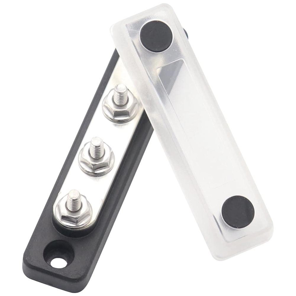 FAVOMOTO 1pc Professional Terminal Junction Block for Applications Flame-Retardant Bus Bar Transparent Cover for Automotive and Solar Wiring