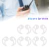 5Pairs Earmold Earpiece White Silicone Air Duct Earplug Soft Comfortable Wear for Walkie Talkie Earbud Replacement Soft Silicone Gel Earplug for Two Way Radio Headset(L) view 2