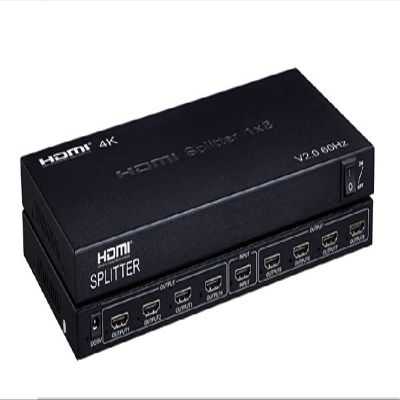4K 60hz 1x8 HDMI Splitter 1 in 2 4 6 8 Output 1x2 1x4 HDMI Splitter HDMI 2.0 Video Converter 1080P for PS4 PC DVD to TV Monitors (1X8 Splitter)
