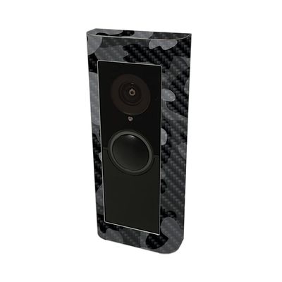 MightySkins Carbon Fiber Skin Compatible with Ring Video Doorbell Pro 2 - Black Camo | Protective, Durable Textured Carbon Fiber Finish | Easy to Apply and Change Styles | Made in The USA