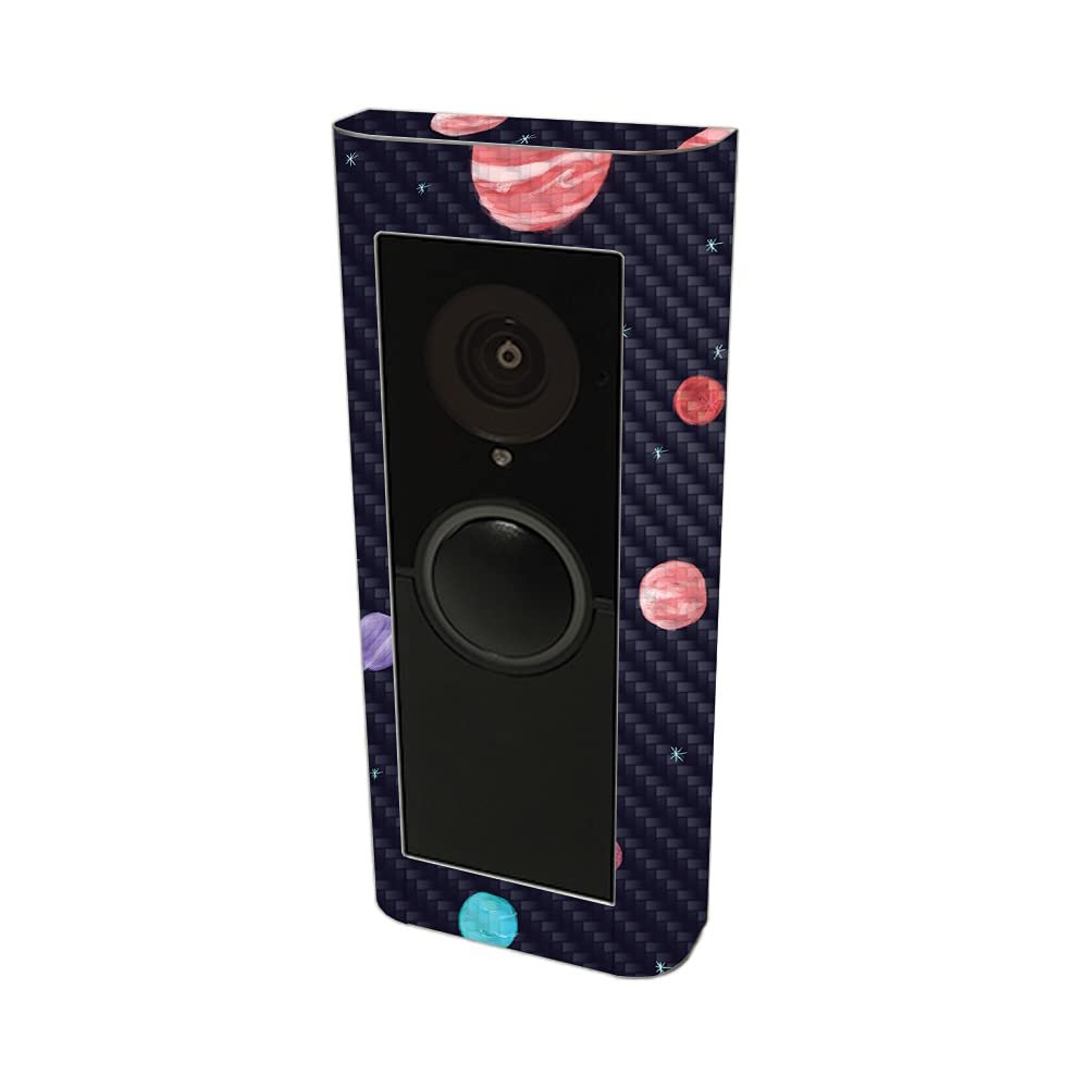 MightySkins Carbon Fiber Skin Compatible with Ring Video Doorbell Pro 2 - Bright Night Sky | Protective, Durable Textured Carbon Fiber Finish | Easy to Apply | Made in The USA