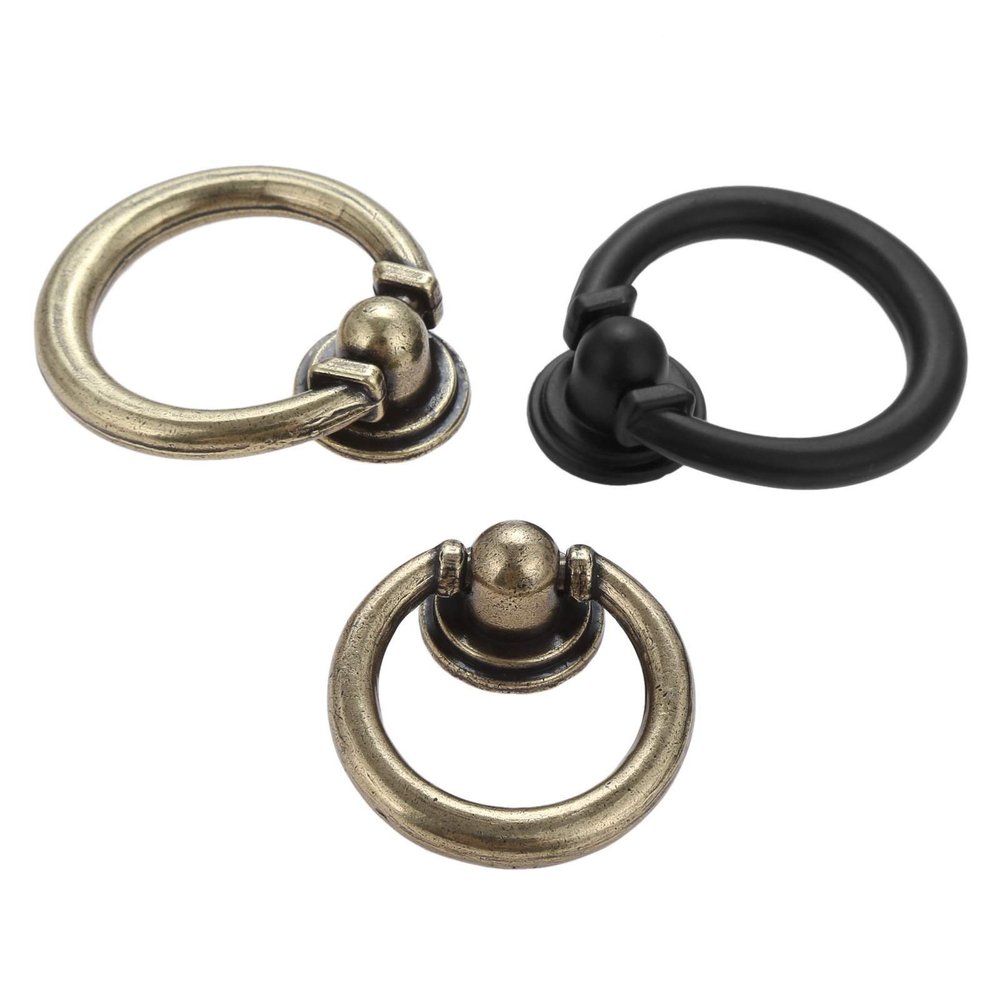YUNSI Creative Handles 1pc Vintage Cabinet Furniture Ring Pull Handle Knob Zinc Alloy Drawer Ring Pull Kitchen Cupboard Closet Door Handles 35/40mm Hardware Handle(A 35MM)