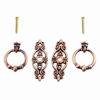 YUNSI Creative Handles 2pcs Retro Zinc Alloy Furniture Handles Vintage Cabinet Knobs and Handles Kitchen Cupboard Dresser Door Drawer Ring Pull Handles Hardware Handle(Color B)