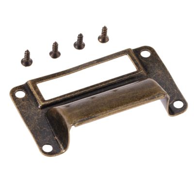 YUNSI Creative Handles 1pc 66x39mm Antique Furniture Cupboard Shell Label Tag Pull Handle Card Holder Kitchen Drawer Cabinet Handle Knob Bronze/Silver Hardware Handle(Antique Bronze)