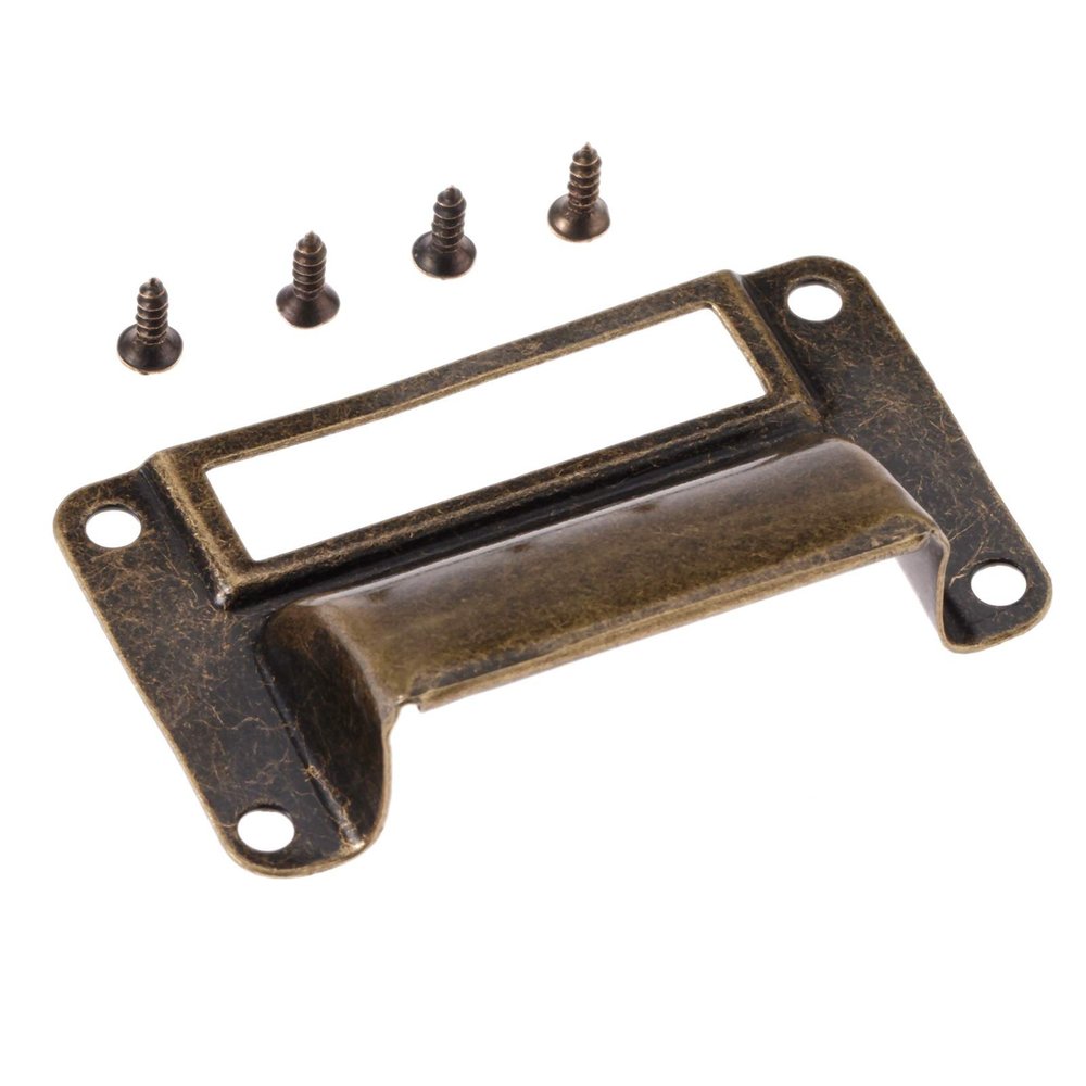 YUNSI Creative Handles 1pc 66x39mm Antique Furniture Cupboard Shell Label Tag Pull Handle Card Holder Kitchen Drawer Cabinet Handle Knob Bronze/Silver Hardware Handle(Antique Bronze)