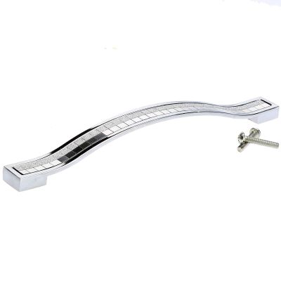 YUNSI Creative Handles 1pc 96/128/160mm Furniture Handle Diamond Crystal Alloy Cabinet Handle and Knob Cupboard Kitchen Wardrobe Drawer Pull Handle Hardware Handle(Silver 160mm)