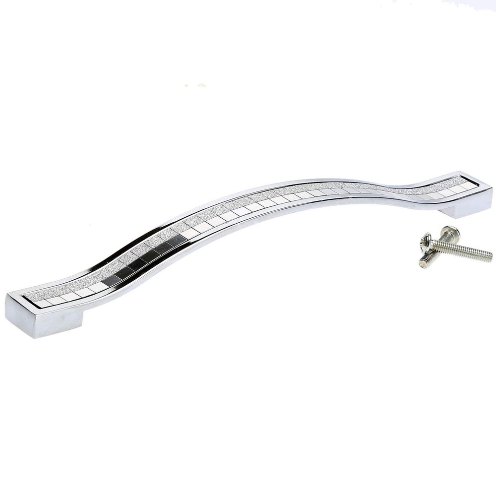 YUNSI Creative Handles 1pc 96/128/160mm Furniture Handle Diamond Crystal Alloy Cabinet Handle and Knob Cupboard Kitchen Wardrobe Drawer Pull Handle Hardware Handle(Silver 160mm)