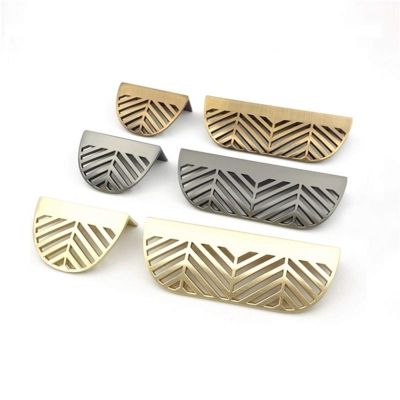 YUNSI Creative Handles Leaf Shape Home Bedroom Kitchen Furniture Cupboard Cabinet Wardrobe Drawer Pull Knob Brass Door Handles Hardware Hardware Handle(32mm Grey)