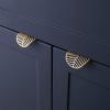 YUNSI Creative Handles Leaf Shape Home Bedroom Kitchen Furniture Cupboard Cabinet Wardrobe Drawer Pull Knob Brass Door Handles Hardware Hardware Handle(32mm Grey) view 3