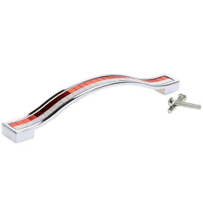 YUNSI Creative Handles 1pc 96/128/160mm Furniture Handle Diamond Crystal Alloy Cabinet Handle and Knob Cupboard Kitchen Wardrobe Drawer Pull Handle Hardware Handle(Red 128mm)