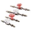 YUNSI Creative Handles 1pc Door Handle Pink/White Rose Vintage Ceramic Alloy Base Cabinet Knobs Cupboard Dresser Kitchen Furniture Door Pull Knob Hardware Handle(A 119mm) view 3