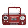 Studebaker SB2135RS Portable Stereo CD Player with AM/FM Radio and Cassette Player/Recorder in Red and Silver view 2