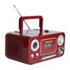 Studebaker SB2135RS Portable Stereo CD Player with AM/FM Radio and Cassette Player/Recorder in Red and Silver view 4