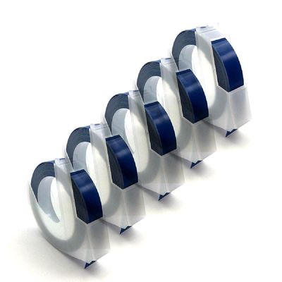 5Pcs 9mm 3D Plastic Labels Colored Embossing Tape Compatible for Manual Label Printers Silver/Gold/Black/Blue/Red 5 Colors for Choose