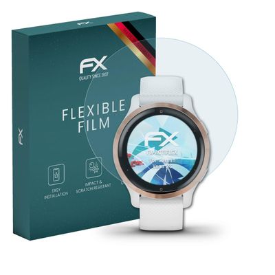 atFoliX Screen Protector compatible with Garmin Venu 2S Protector Film, ultra clear and flexible FX Screen Protection Film (3X)