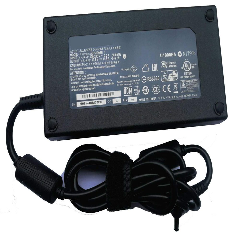 11.8A 230W AC Adapter Charger For MSI P65 Creator 9SF 9SF-657 PSU A12-230P1A A230A012L ADP-230EB T A17-230P1A ADP-230EB T power supply cord (this is 5.5*2.5mm tip,not fit for 7.4*5.0mm big pin tip)