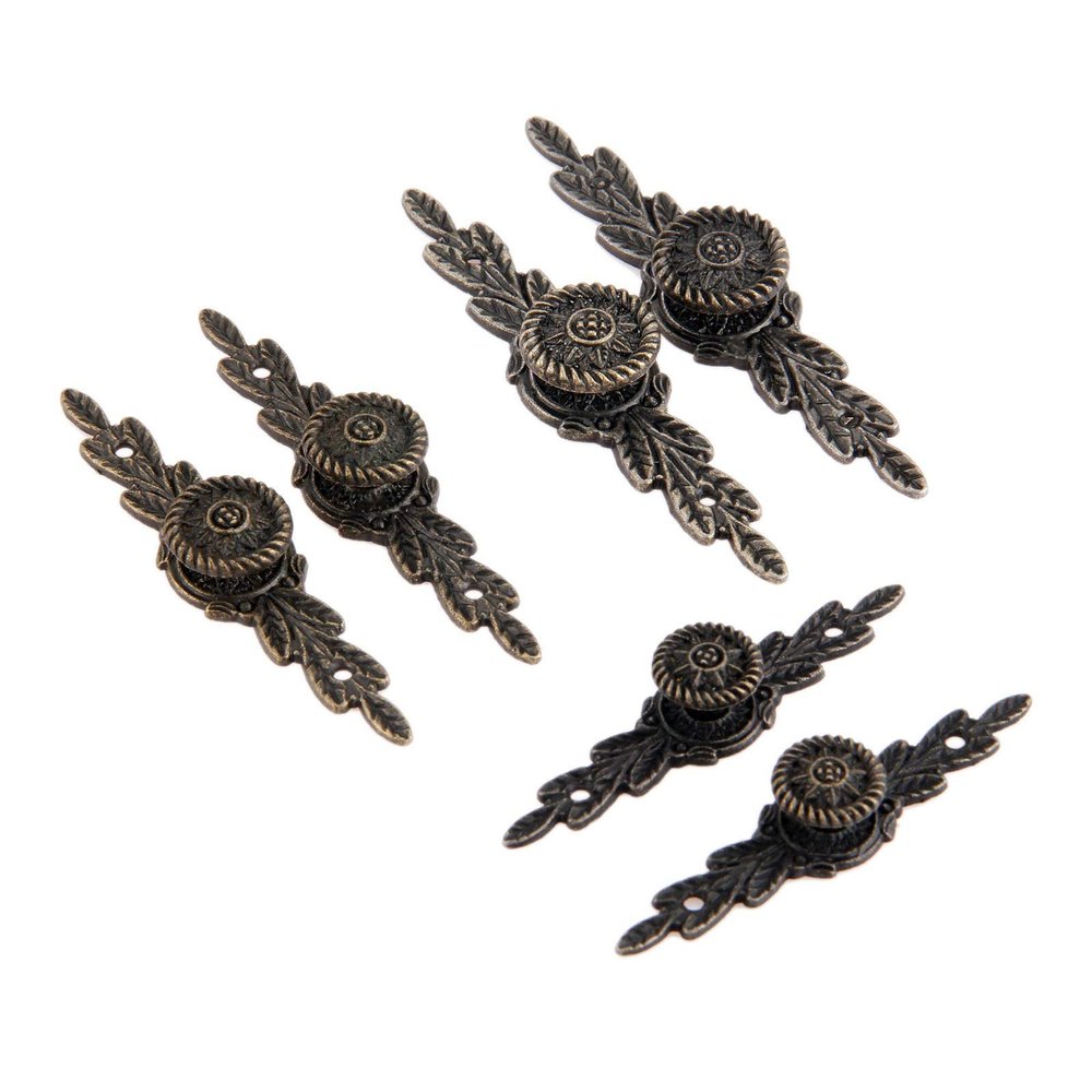 YUNSI Creative Handles 2pcs Antique Bronze Flower Furniture Handle Vintage Jewelry Chest Wooden Box Pull Handles Drawer Wardrobe Kitchen Door Pull Knob Hardware Handle(42mm Hole Spacing)