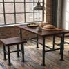 Niubid 28'' x 14'' H-Shape Industrial Pipe Table Leg Set - Iron Base LegsCoffee & End Tables, Desks, Nightstand - Vintage, Mid-Century Modern Aesthetic - Dark Grey Black Rough Pipes view 2