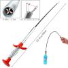 Drain Snake, Drain Clog Remover - Gutter Cleaning Tools Drain Cleaner for Toilet Sewer Shower Kitchen Bathroom Tub Clogged Drains Opener Cleaning Tool, Flexible Grabber Claw Pick Up Reacher (24 inch) view 2