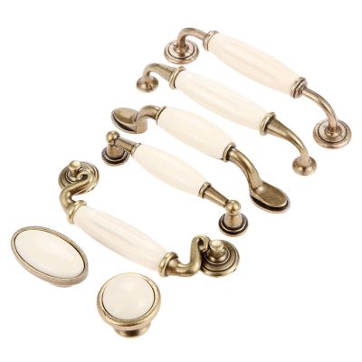 YUNSI Creative Handles 1pc Antique Bronze Furniture Handle Ceramic Door Knob Cabinet Knobs and Handle for Furniture Drawer Cupboard Kitchen Pull Handle Hardware Handle(B)
