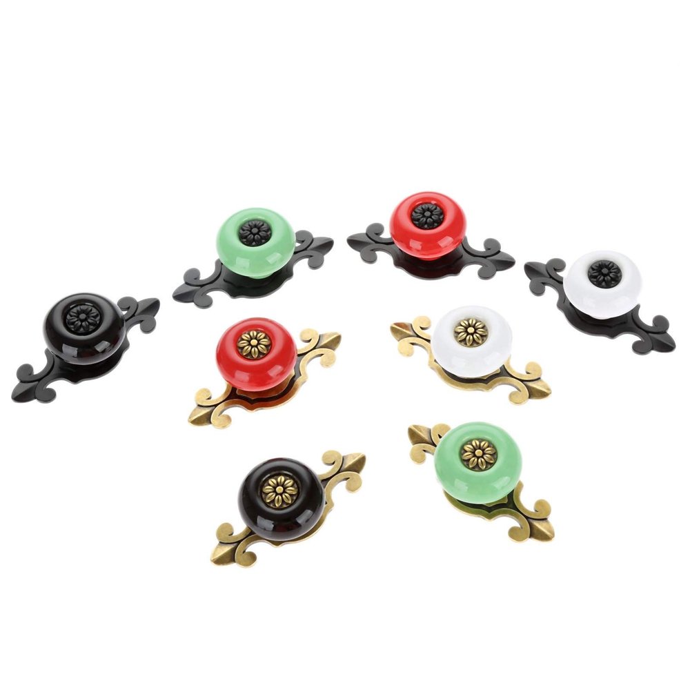 YUNSI Creative Handles Vintage Furniture Handles Ceramic Cabinet Knobs and Handles Door Cupboard Drawer Kitchen Pull Handles Furniture Fittings Hardware Handle(F)