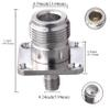 2PCS Type N to SMA Coax Connector, N Female to SMA Female 4-Hole Panel Mount Coax Adapter, N Type SMA Female Chassis Type 4 Hole Flange Panel Coaxial Adapter view 2