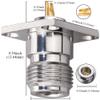 TUOLNK N Female 4 Hole Panel Mount Connector N Female Jack Coax Adapter Chassis Mount N Type RF Coaxial Antennas Connector Pack of 2 view 2