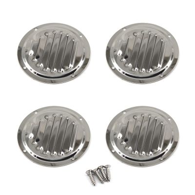 5 Inch 316 Stainless Steel Round Air Vent Grille Cover Circular Ventilation Cover (4 Pieces)