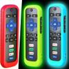 3 Pack Remote Case for Roku, Battery Cover for TCL Smart TV Steaming Stick, Silicone Protective Controller Universal Sleeve Skin Glow in The Dark Green Red and Blue view 1