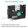 GREENCYCLE HSe-221 HS2-221 HS-221 Heat Shrink Tube Label Tape 8.8mm 3/8" Black on White Compatible for Brother Ptouch PT-D200 D210 D400 D450 PTD600 PT-E300 PT-E550W PTP700 PT-P710BT PT-P750W, 2 Pack view 2