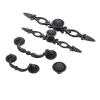 YUNSI Creative Handles Zinc Alloy Vintage Furniture Handle Black Cabinet Handles American Style Kitchen Cupboard Door Pulls Drawer Knobs with Screw Hardware Handle(D) view 1