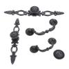 YUNSI Creative Handles Zinc Alloy Vintage Furniture Handle Black Cabinet Handles American Style Kitchen Cupboard Door Pulls Drawer Knobs with Screw Hardware Handle(D) view 3