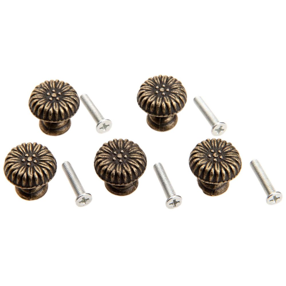 YUNSI Creative Handles 5pcs Antique Bronze Furniture Cabinet Knobs and Handles Kitchen Drawer Cupboard Door Pull Handle Jewelry Wood Box Wooden Handles Hardware Handle(20X18mm)