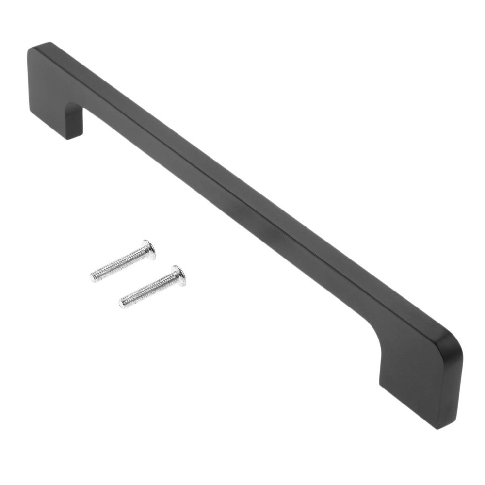 YUNSI Creative Handles 1pc 96-256mm Black Furniture Handles Wardrobe Door Pull Dresser Drawer Handle Kitchen Cupboard Pulls Cabinet Knobs and Handles Hardware Handle(192mm)
