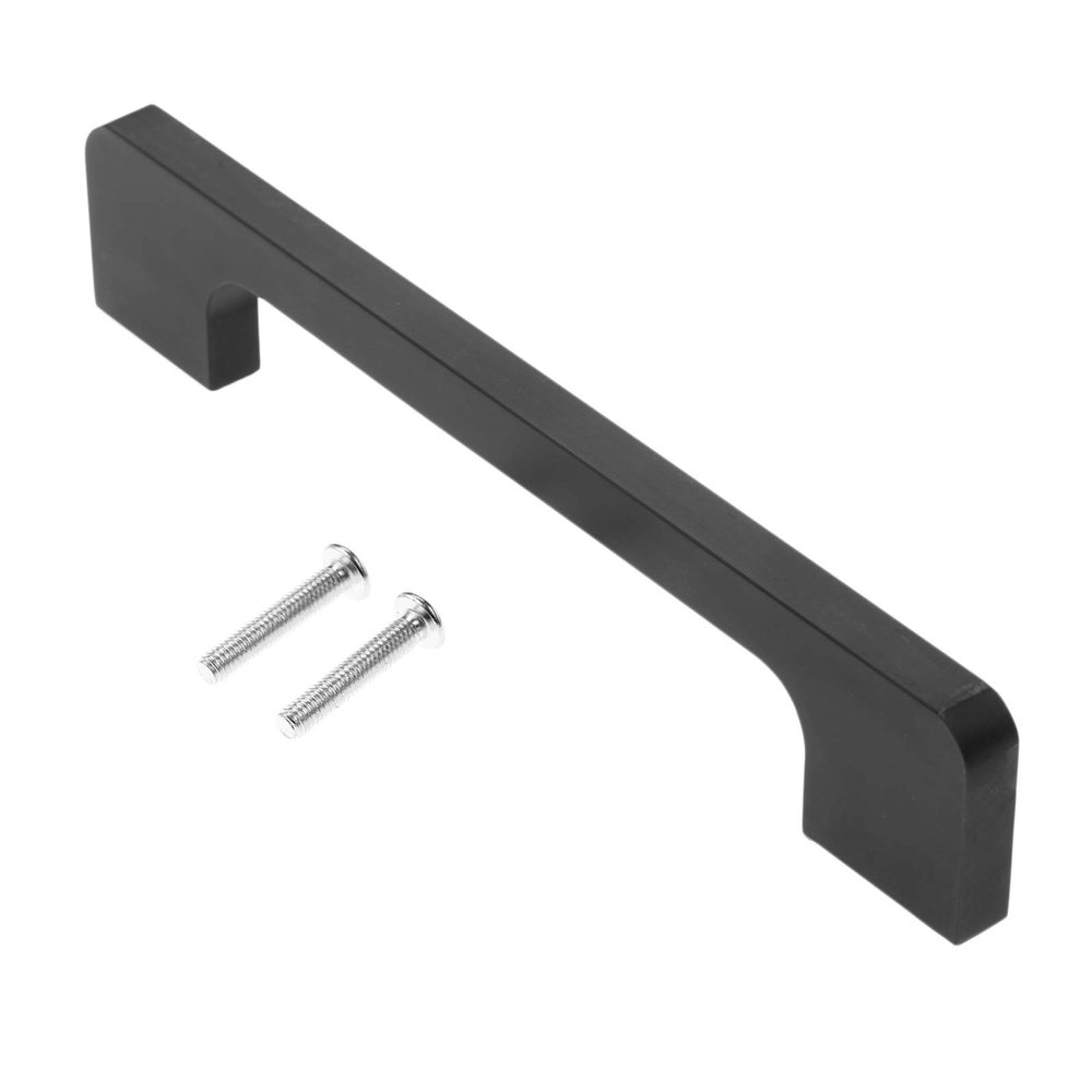 YUNSI Creative Handles 1pc 96-256mm Black Furniture Handles Wardrobe Door Pull Dresser Drawer Handle Kitchen Cupboard Pulls Cabinet Knobs and Handles Hardware Handle(128mm)