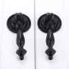 YUNSI Creative Handles 2pcs Zinc Alloy Furniture Handle Cabinet Knobs and Handles Wardrobe Door Pulls Dresser Drawer Kitchen Cupboard Pulls Handle Hardware Handle(65mm Black) view 2