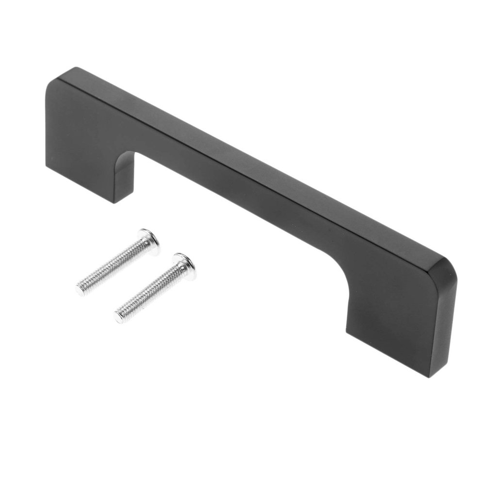 YUNSI Creative Handles 1pc 96-256mm Black Furniture Handles Wardrobe Door Pull Dresser Drawer Handle Kitchen Cupboard Pulls Cabinet Knobs and Handles Hardware Handle(96mm)