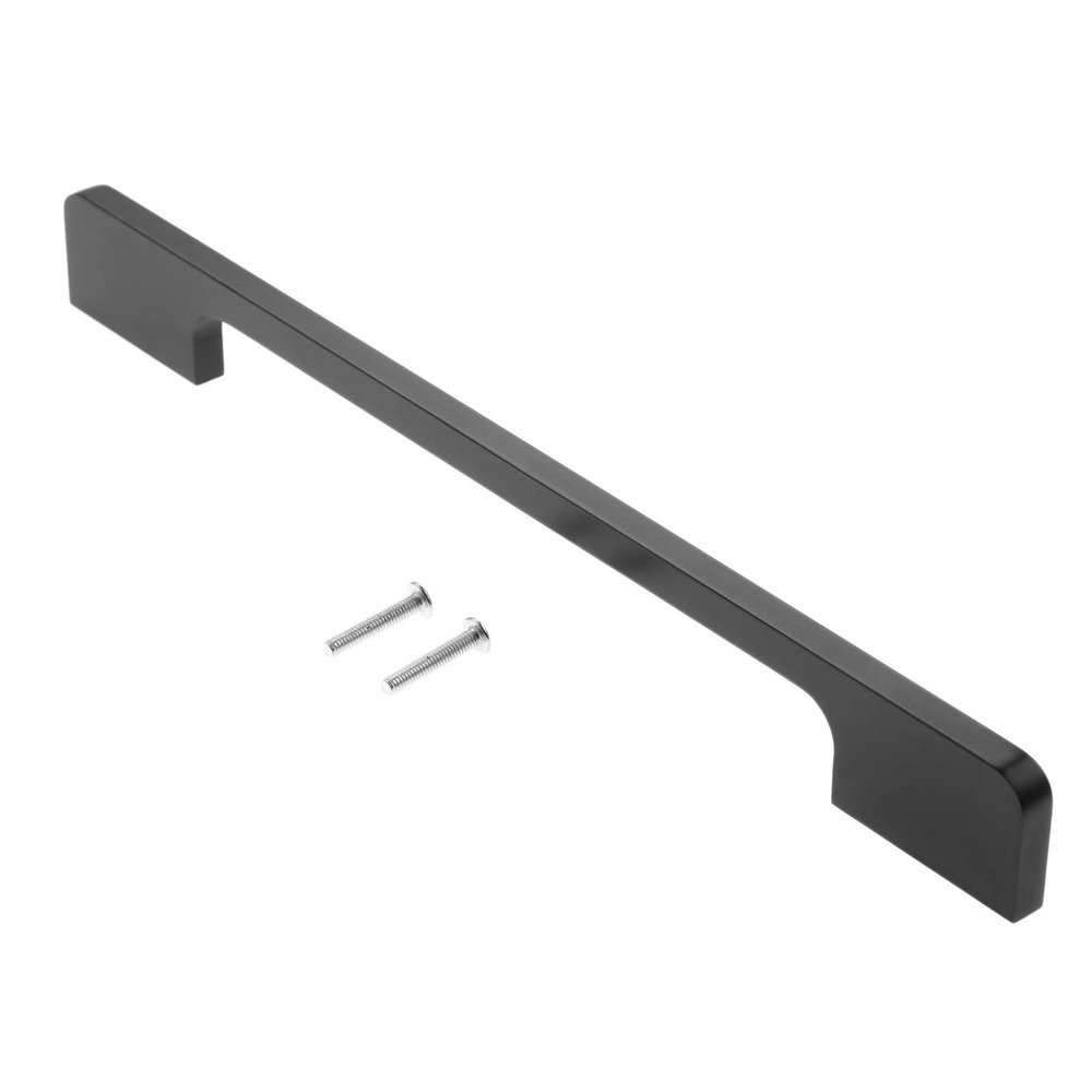 YUNSI Creative Handles 1pc 96-256mm Black Furniture Handles Wardrobe Door Pull Dresser Drawer Handle Kitchen Cupboard Pulls Cabinet Knobs and Handles Hardware Handle(256mm)