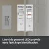Leviton LSPD2-T Surge Protective Device with Two 20A 1-Pole Plug-On Standard Branch Circuit Breakers, Thermal Magnetic, 120/240 VAC, White view 4